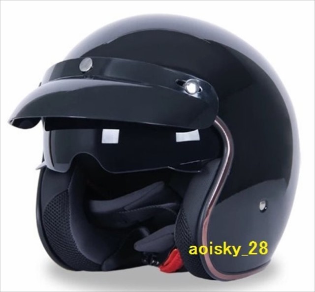 バイク 内蔵サングラス 半キャップヘルメット　ジェットヘルメット 　XLサイズ