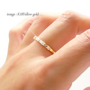 K18 0.40ct バゲットカット バゲッドカット ダイヤモンド リング-