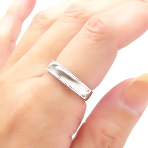 送料無料】ミル打ち地金リング プラチナ900（PT900）≪M-5.0mm