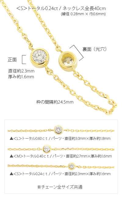 ダイヤモンド ステーションネックレス S ダイヤ 0.24ct フクリン 18金