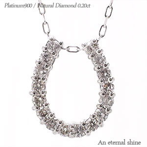 0.20ct Pt900天然ダイヤモンド ホースシューペンダントトップ iu 