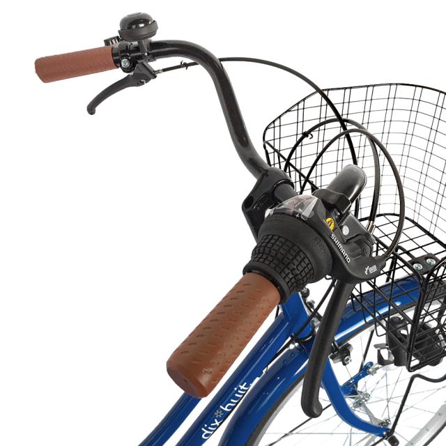 自転車 26インチ 青 HOOVER 6段切替 6段変速 シティサイクル H9H54970