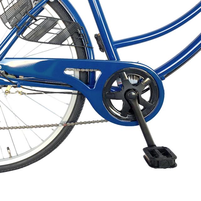 自転車 26インチ 青 HOOVER 6段切替 6段変速 シティサイクル H9H54970