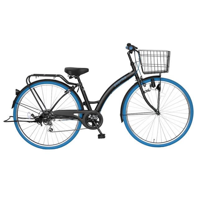 自転車 26インチ 青 HOOVER 6段切替 6段変速 シティサイクル H9H54970