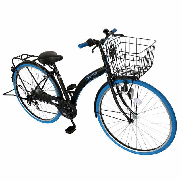 自転車 27インチ カラータイヤ 6段変速ギア paprika パプリカ シティサイクル ブルー 青色 通学 ママチャリの通販はau PAY  マーケット - ゴーゴーサイクリング