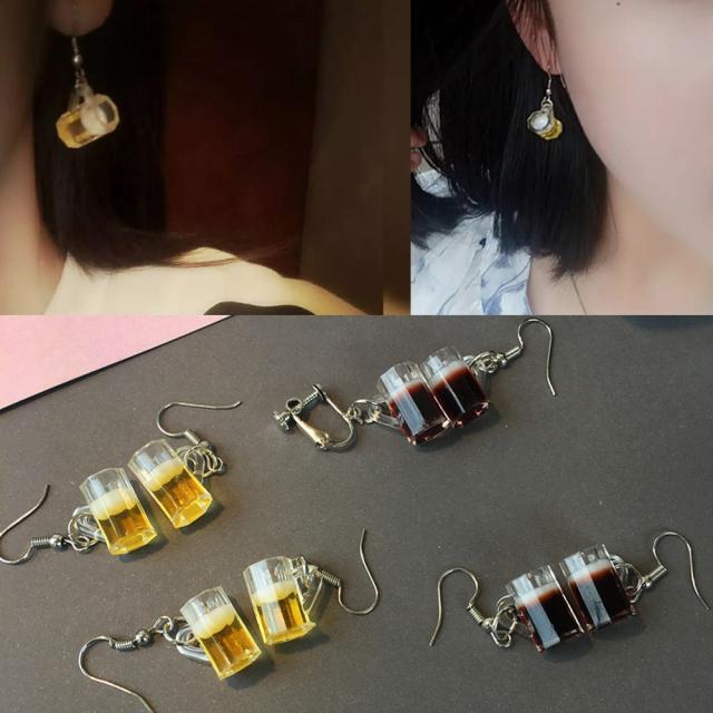 生ビール 中 ジョッキ略して生中ステンレスピアス イヤリング 1個販売 おもしろ ステンレスピアス イヤーカフ ユニーク 食玩 食品サの通販はau Pay マーケット ボディピアス専門店グリーンピアッシング