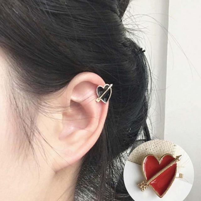 イヤーカフ　ピアス　薔薇　赤　ハート　ノンホール　揺れる　ワンポイント 楽天市場】エンジェルハートアローイヤーカフ/1個販売 赤色
