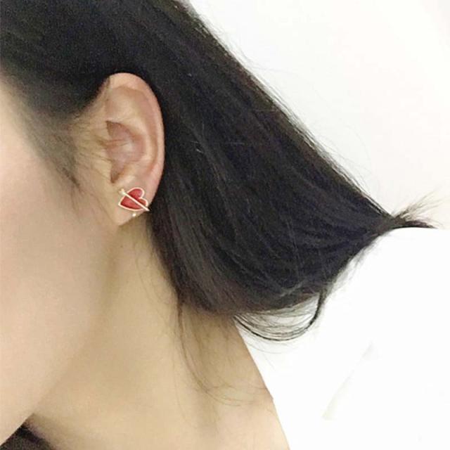 エンジェルハートアローイヤーカフ/1個販売 赤色 レッド ブラック 黒色