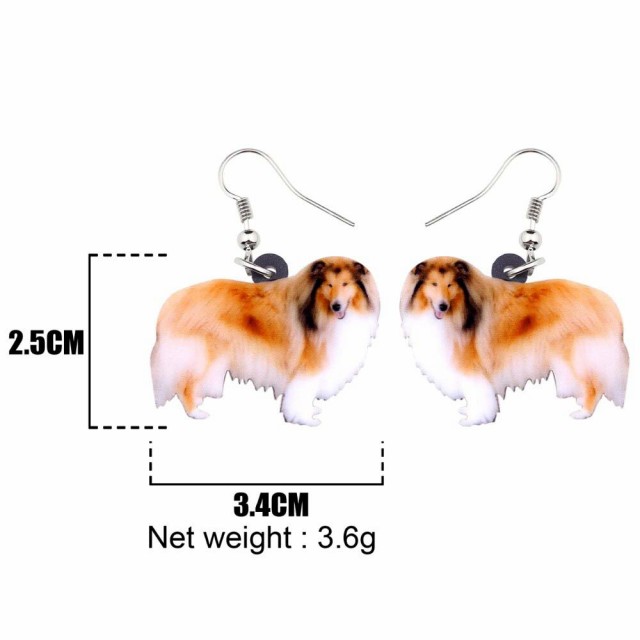 ラフ コリー リアルステンレスピアス/1個販売 20G 20ゲージ 犬 イヌ