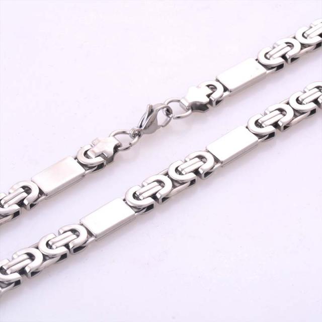[サージカルステンレス316L製 ネックレスチェーン] フラットプレートサスペンダーチェーン (太さ：8.5mm) 75cm 平ら 長い ステンレスチェーン チョーカー 首飾り メンズ レディース 人気 プレゼント ギフト 男の人 女の人 銀色 シルバー 8.5ミリ 面白い おしゃれ 鎖 クサリ
