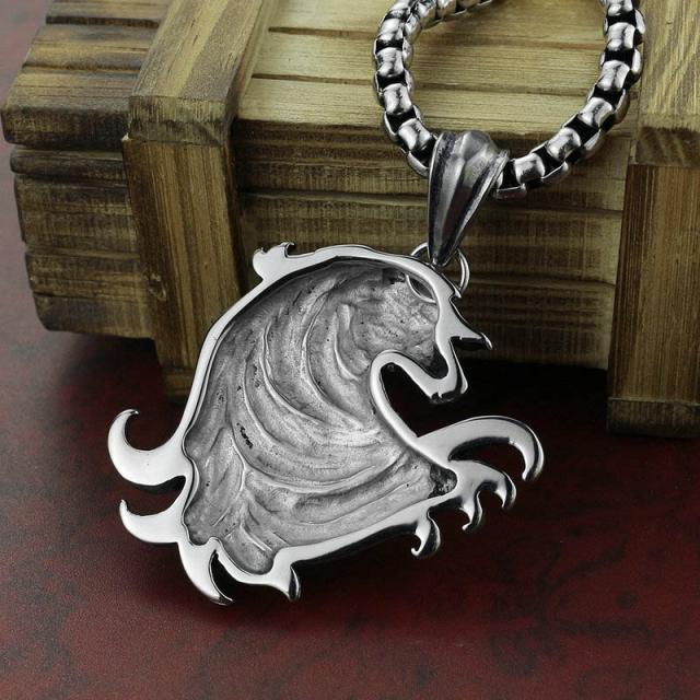 サージカルステンレス316l ビッグユニコーン ペンダントトップ メンズ レディース 馬 天馬 ペガサス 一角獣 想像上の生き物 アニマル 動 Colegioevolve Com Br