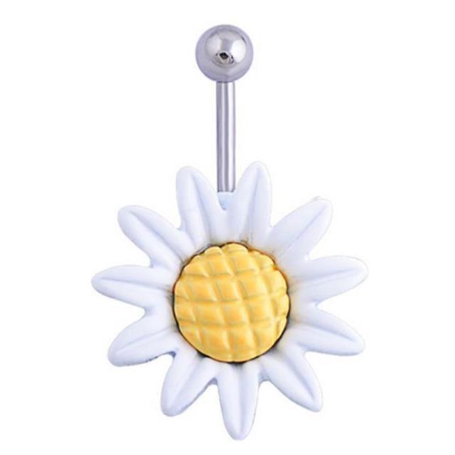 白いお花のマーガレットヘソピアス 14g 14ゲージ へそピアス 臍ピアス ボディピアス サージカルステンレス316l ボディーピアス メンズ レの通販はau Pay マーケット ボディピアス専門店グリーンピアッシング