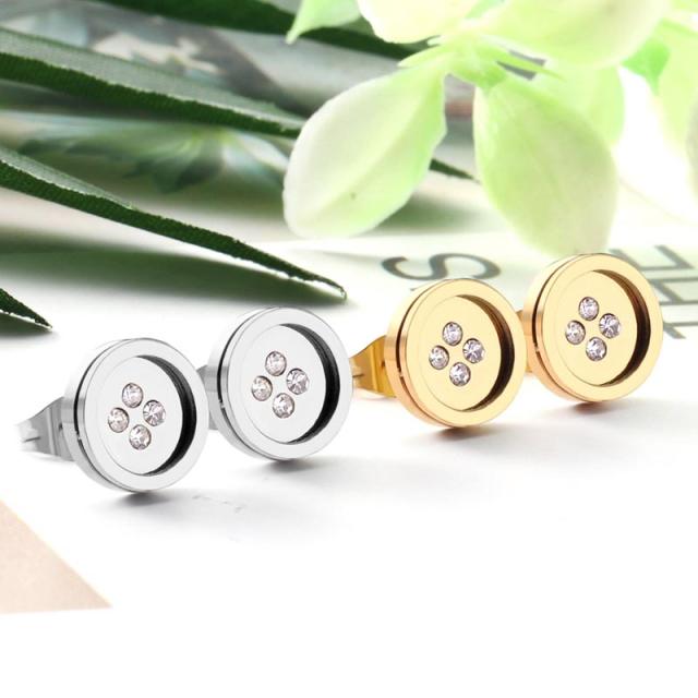 4つ穴ぼたんステンレスピアス 1個販売 ジルコニア クリスタル 4つ穴ぼたんステンレスピアス 1個販売 ジルコニア クリスタル
