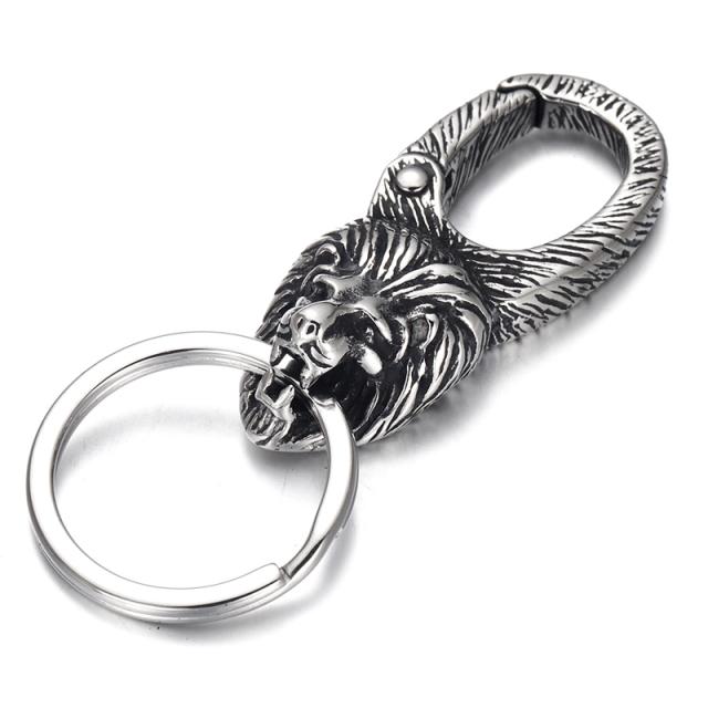 [ DIY用パーツ 鍵リング] ライオンキーホルダー 1個販売 サージカルステンレス316L キーチェーン キーリング ウオレットチェーン 財布 カギ ハンドメイド 手作り 金具 材料 クラフト 部品 人気 プレゼント 修理 カニ冠 カニカン 獅子 アニマル 動物 しし座 獅子座 レオの通販は 5,500円