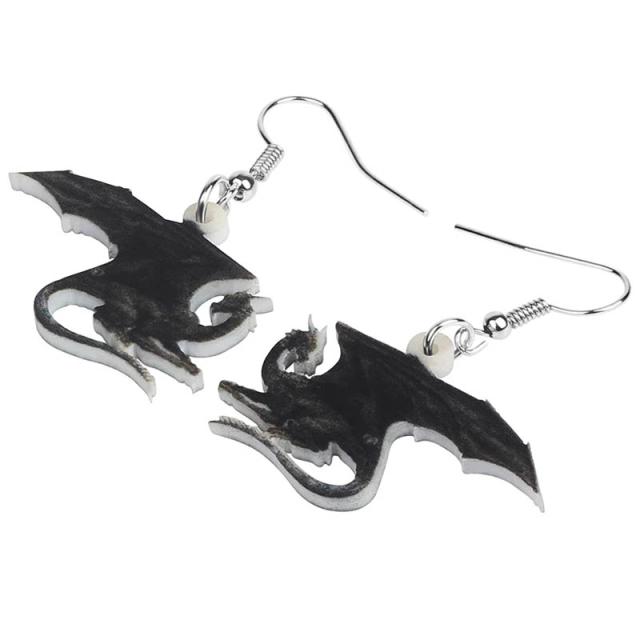 ブラックドラゴン リアルステンレスピアス/1個販売 20G 20ゲージ 龍 竜