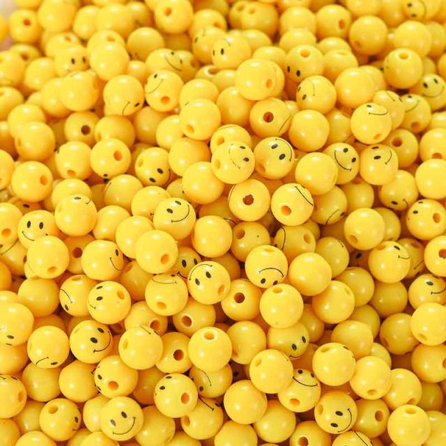 7.5mm 10mm 12mm] スマイルくんボール アクリルビーズ ニコちゃん
