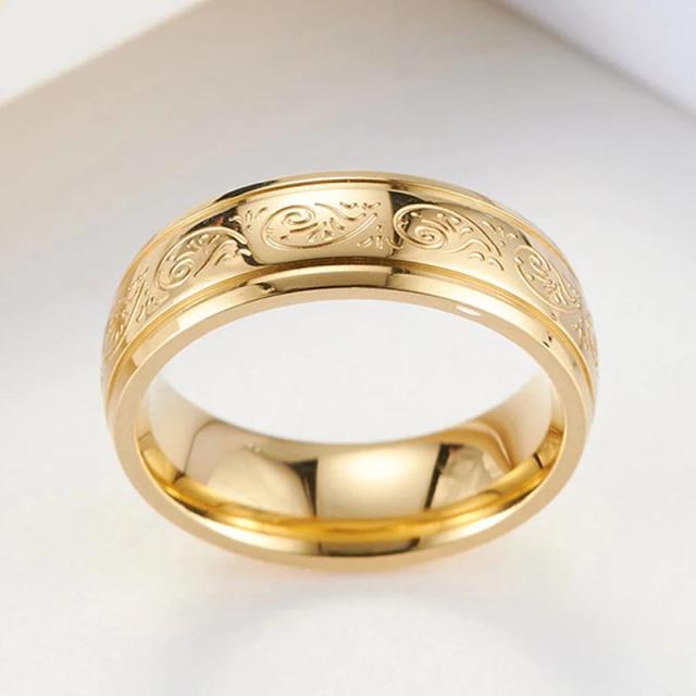 セーリングステンレスリング/ゴールド（LRC155）サイズ/16号/18号/29号 波 ウエーブ ウェーブ 指輪 サージカルステンレス316L メンズ レディース ペアリング プレゼント ギフト 結婚 婚約 記念日 誕生日 人気 かっこいい 男性 女性 彼氏 彼女 金色 唐草 人気の通販は