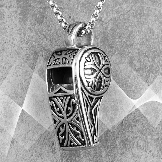 シルバー925 ペンダントトップ ホイッスル 笛 クロス プラス クロム 2