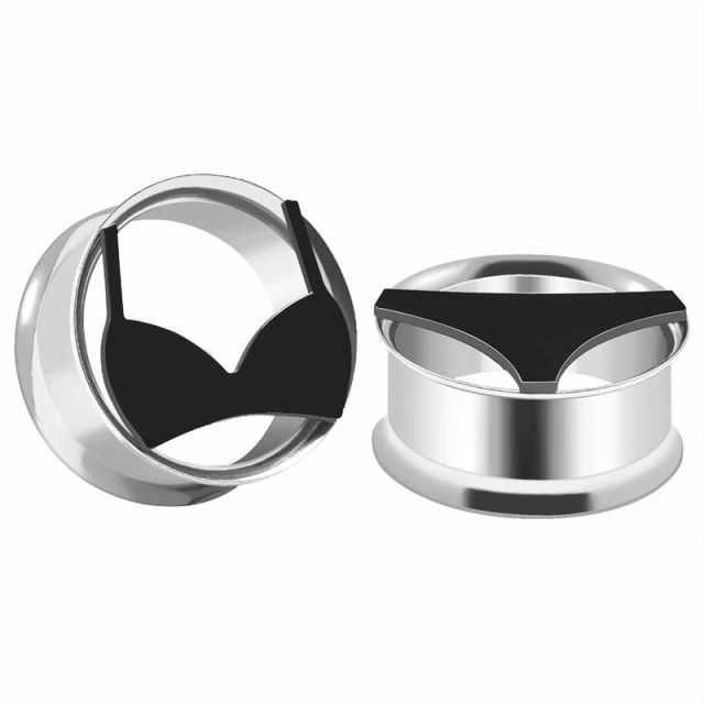 0G 00G 12mm ボディピアス] ビキニダブルフレア 1ペア 販売