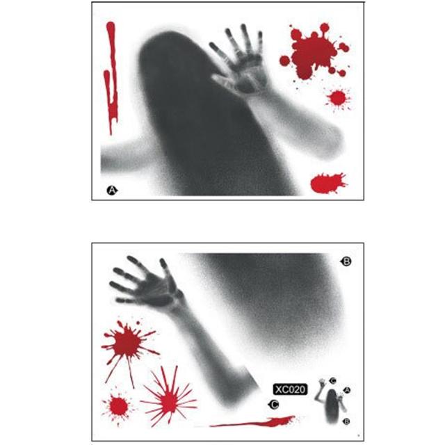 3Dウォールステッカー 血液 血しぶき 長い髪の女性 壁ドン ロング