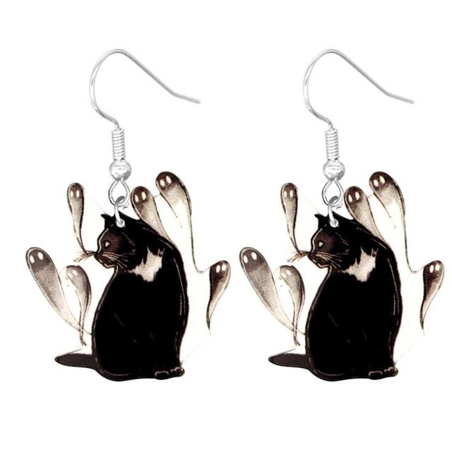 クロネコの亡霊 リアルステンレスピアス/1ペア販売 20G 20ゲージ ねこ 