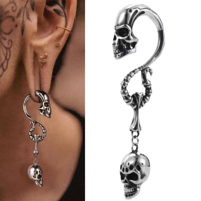 [4G ボディピアス] ダブルスカルウエイトフック型 ボディーピアス 4ゲージ 1個 ドクロ 頭蓋骨 髑髏 骸骨 がいこつ がい骨 スケルトン メンズ レディース 面白い ユニーク フック型 プレゼント 重い 重たい 拡張 伸ばす 銀色 シルバー 男性 女性 プレゼント ホラー 怖いの通販は 6,745円