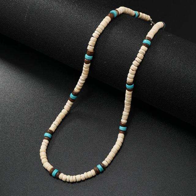 ココナッツ シェル ターコイズ サンゴ ハワイアンジュエリー風