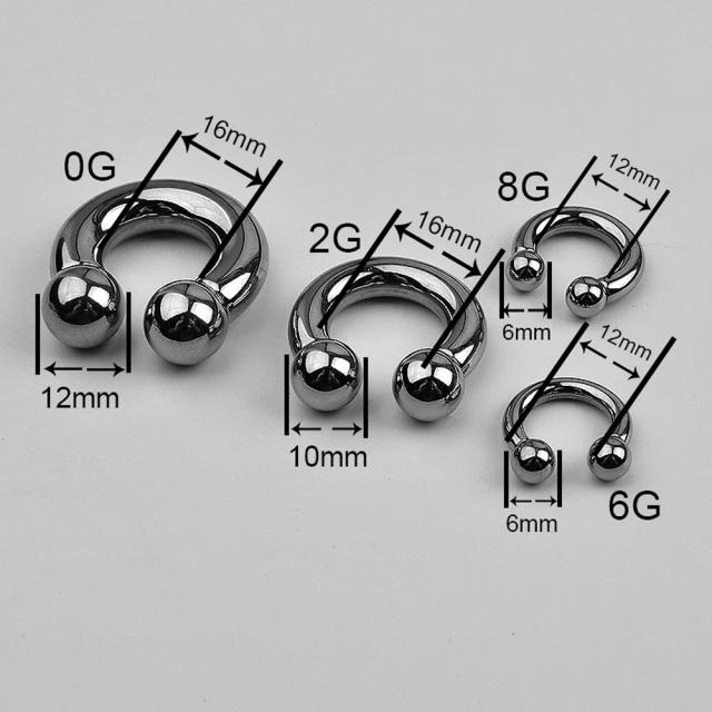 [4G チタングレード23 チタン製 ] インターナルサーキュラー バーベル 1個販売 ボディピアス 4ゲージ 5mm G23 逆ネジ 内ネジ ボール ボディーピアス メンズ レディース 男性 女性 リング型 セプタム 鼻ピアス 耳 イヤーロブ 下半身 銀色 シルバー 大きいサイズ_7
