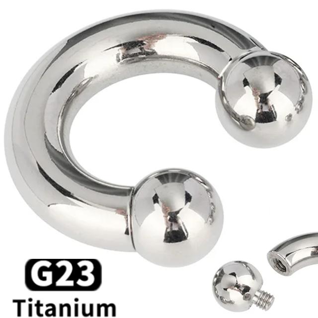 [2G チタングレード23 チタン製 ] インターナルサーキュラー バーベル 1個販売 ボディピアス 2ゲージ 6mm G23 逆ネジ 内ネジ ボール ボディーピアス メンズ レディース 男性 女性 リング型 セプタム 鼻ピアス 耳 イヤーロブ 下半身 銀色 シルバー 大きいサイズ