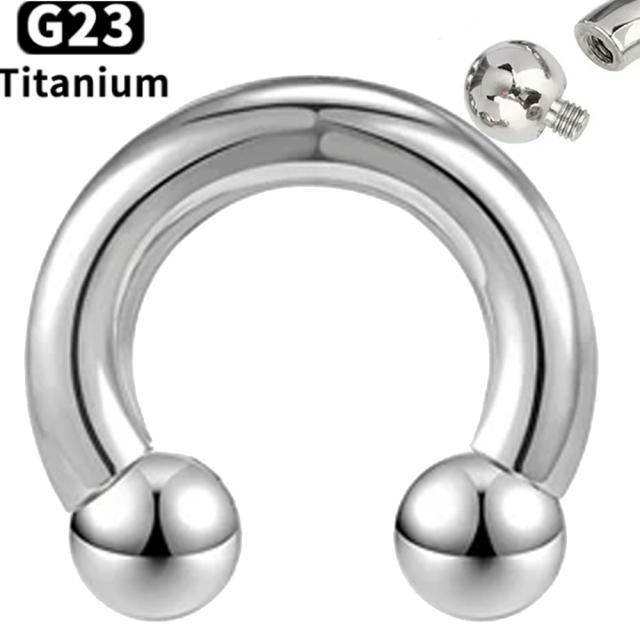 [4G チタングレード23 チタン製 ] インターナルサーキュラー バーベル 1個販売 ボディピアス 4ゲージ 5mm G23 逆ネジ 内ネジ ボール ボディーピアス メンズ レディース 男性 女性 リング型 セプタム 鼻ピアス 耳 イヤーロブ 下半身 銀色 シルバー 大きいサイズ