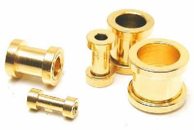 [ 22mm ネジ式 24金メッキ ボディピアス ] ゴールドトンネル 22.0mm 22ミリ ボディーピアス サージカルステンレス316L ホール系 金アレ メンズ レディース ネジタイプ スクリュー 土管型 プラグ プレーン ホールトゥピアス リングを通す イエローゴールド 耳 インチ でかい_2