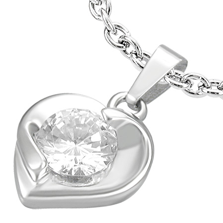 キュアハートペンダント クリスタル ジルコニア Cz キラキラ サージカルステンレス316l ネックレス パーツ メンズ レディース トップ ペの通販はau Wowma ボディピアス専門店グリーンピアッシング