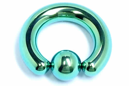 ［4G 高品質 チタングレード23］ グリーンチタンキャプティブビーズリング 4ゲージ 太いチタン合金製ハイポリッシュ ボディピアス メンズ レディース ファーストピアス セカンド ニッケルフリー 拡張後やトラブルのケアにも リング型 緑色 内径 大きい 重い 伸ばすの通販は 6,208円