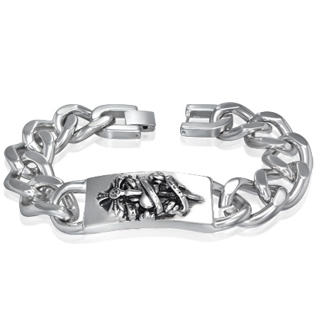 IDステンレスブレスレット（ソードクロス）十字架 喜平  サージカルステンレス316L メンズ レディース 腕輪 手首 ペア アクセサリー 低アレルギー 水に強く錆びにくい 毎日使いにも ステンレスブレスレット ウオッチ 時計の通販は