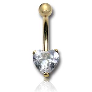 14金プチハートへそピアス 14G 14ゲージ 臍ピアス ヘソピアス ボディピアス 大人 本物の金 安心素材 K14 イエローゴールド 高級 プレゼント ギフト レディース ボディーピアス クリスタル ジルコニア カーブバーベル キラキラ 小さい ネイブル クリスマス 誕生日 記念日_4