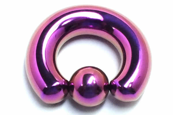 ［0G 高品質 チタングレード23］ パープルチタンキャプティブビーズリング 0ゲージ 太いチタン合金製ハイポリッシュ ボディピアス メンズ レディース ファーストピアス セカンドピアス 拡張後 ケアにも リング型 紫色 内径 大きい 小さい 重い 伸ばす ニッケルフリー CBRの通販は 8,131円