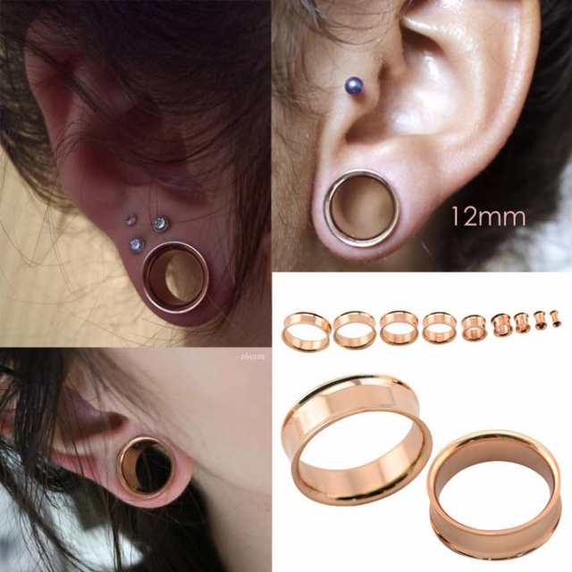 12mm ピンクゴールド ホール系 ボディピアス ] 女性人気 ダブルフレア 12.0mm ボディーピアス サージカルステンレス316L 低アレルギー  の通販はau PAY マーケット - ボディピアス専門店グリーンピアッシング | au PAY マーケット－通販サイト