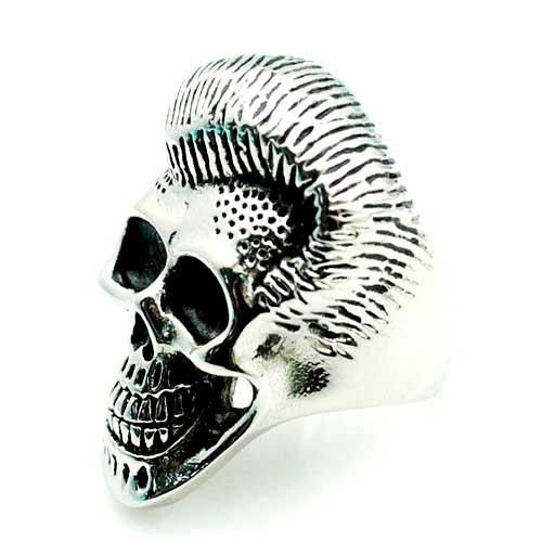 リーゼントスカルステンレスリング（RMT180）サイズ/15号/23号