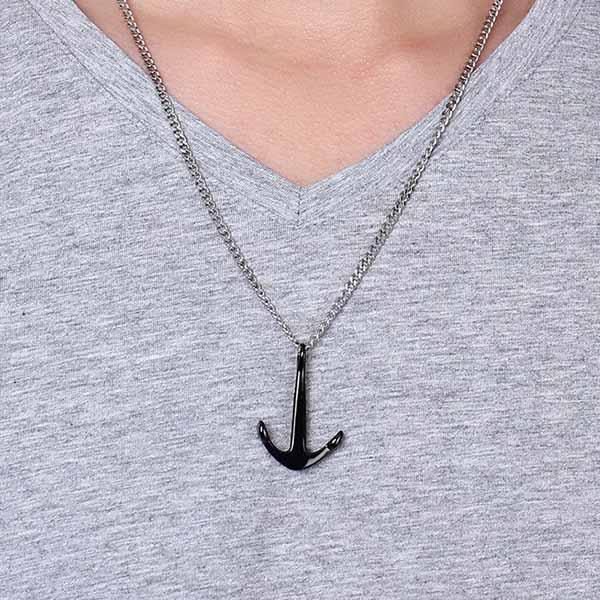 マリンアンカーステンレスペンダント ブラック 黒 イカリ 碇 船 サージカルステンレス ネックレス パーツ メンズ レディース トップ ペアの通販はau Pay マーケット ボディピアス専門店グリーンピアッシング