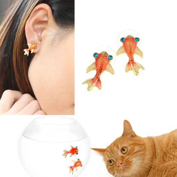 金魚のピアス 1ペア販売 オモシロピアス サカナ フィッシュ 夏祭り