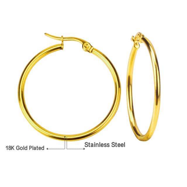 最高級】残り1点 フープピアス K18 サージカルステンレス 大ぶり