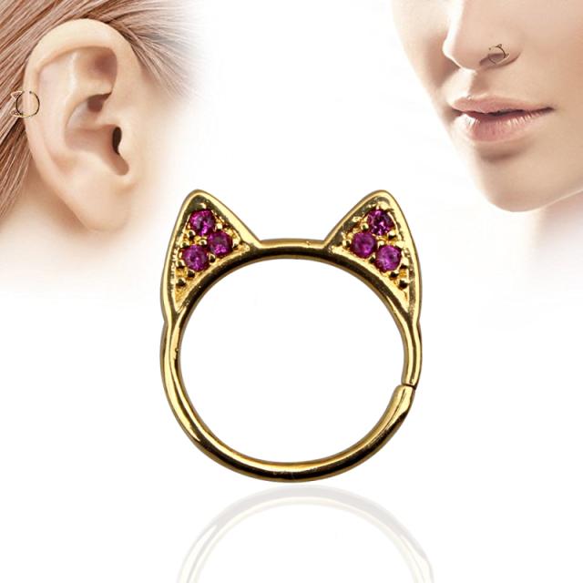 18g ボディピアス ネコ耳 シームレスリング シームレスリング ゴールド ノーズリング 鼻ピアス 18ゲージ ボディーピアス メンズ レディの通販はau Pay マーケット ボディピアス専門店グリーンピアッシング