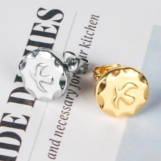 インディアンジュエリー」イーグルメダルステンレスピアス 1個販売