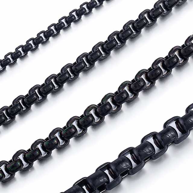 太さ 2mm 3mm 4mm 5mm] ブラック甲丸ステンレスネックレスチェーン サージカルステンレス316L 黒色 黒い 丸型 リングチェーン  メンズ レの通販はau PAY マーケット - ボディピアス専門店グリーンピアッシング | au PAY マーケット－通販サイト