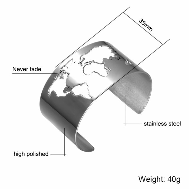 ワールドマップステンレスバングル 世界地図 おもしろ 面白い ワイド 幅あり 腕輪 サージカルステンレス316l アームレット 男性 高級 メの通販はau Pay マーケット ボディピアス専門店グリーンピアッシング