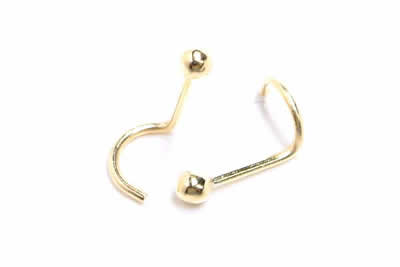[ 18金 ボディピアス 鼻ピアス 20G ] 18K K18YG ボール ノーズスクリュー イエローゴールド 20ゲージ 本物の金 ボディーピアス メンズ レディース ノーズスクリュウ ギフト プレゼント 高級 シンプル 玉 球体 プレーン ウエディングジュエリー 結婚式 ドレス パーティ_1