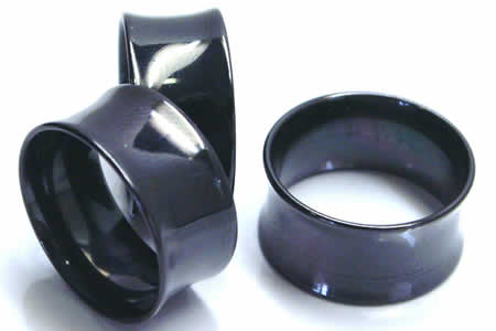 [ 18mm 黒色 ホールピアス ] ブラック ダブルフレア ボディピアス 18.0mm サージカルステンレス316L 金属アレルギー メンズ レディース 拡張 ホールトゥピアス 両側 広い 大きい ビッグサイズ ラージサイズ ホール 耳 金アレ キャッチなし 通す 男子人気 チタンコート インチの通販は
