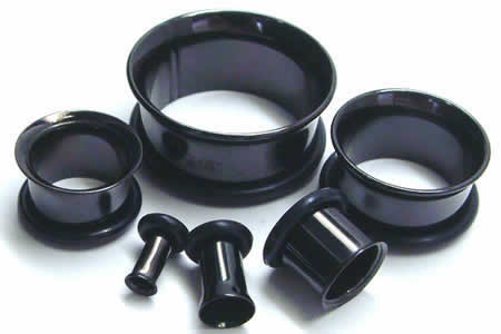 [ 28mm 黒色 ホールピアス ] ブラック シングルフレア ボディピアス 28.0mm サージカルステンレス316L 金属アレルギー メンズ レディース 拡張 ファースト セカンド ホールトゥピアス ゴムキャッチ ラバーキャッチ 片側 広い 大きい ビッグ ラージ ホール 耳 男子人気 インチ_3
