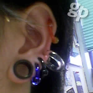 なぉさんの耳ピアス☆ブラックフレッシュトンネル/18.0mm（GG）（M）