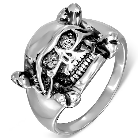 スカルアーミーステンレスリング（RMT217）サイズ/30号 ドクロ ガイコツ 兵隊 おもしろ 軍隊 指輪 サージカルステンレス316L メンズ レディース ペアリング プレゼント ギフト 結婚 婚約 記念日 誕生日 ピンキーリング ファランジリングの通販は 5,500円